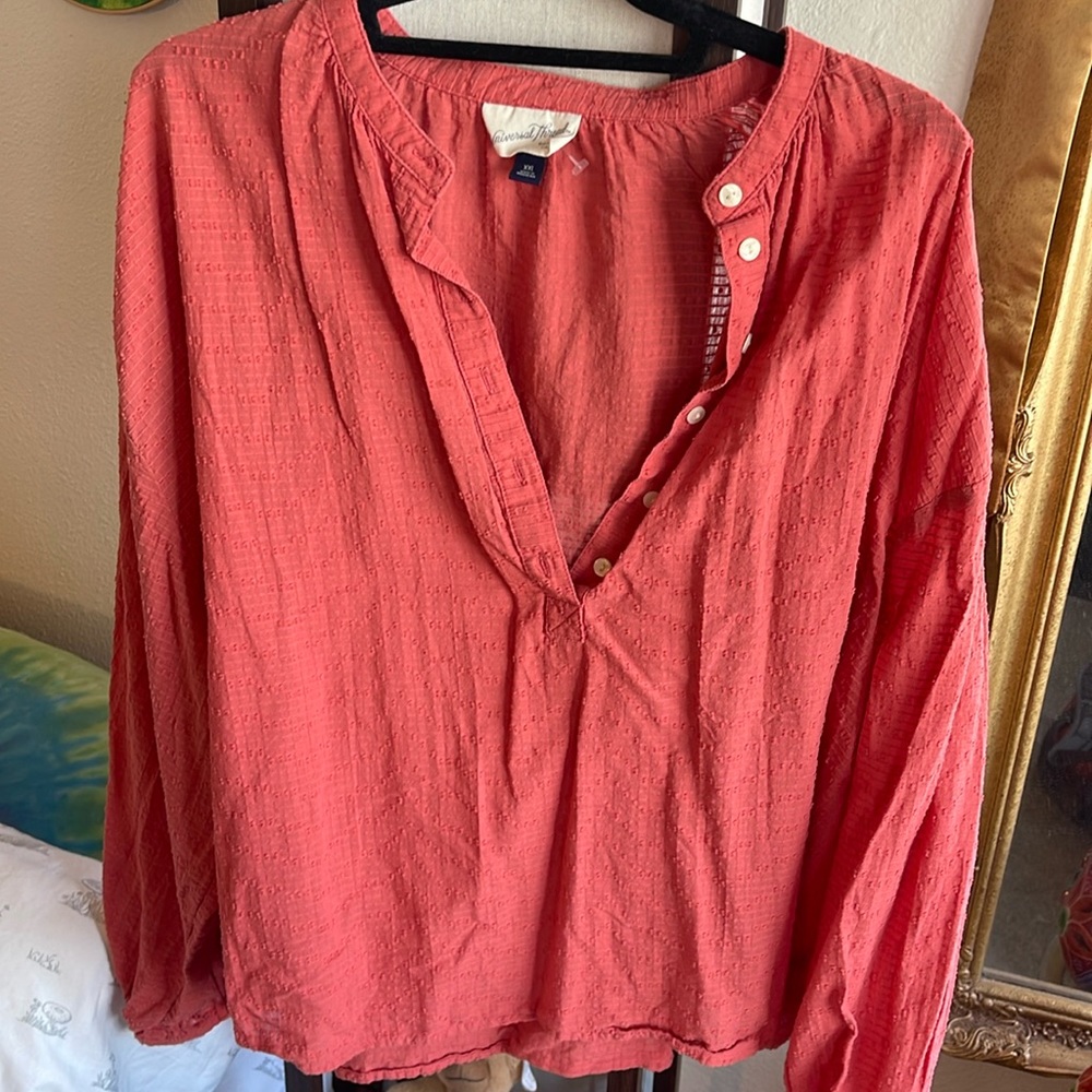 Coral blouse or cover up